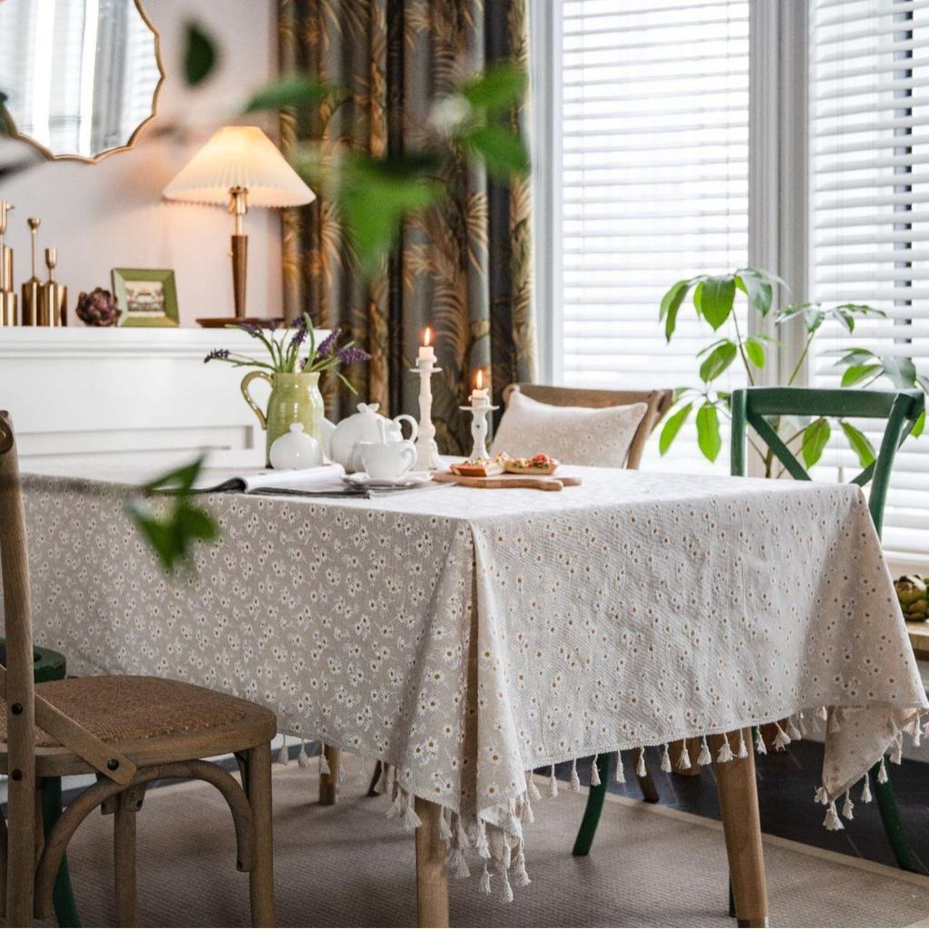 Tablecloth Cotton and Linen Printed Blue and White Porcelain Retro Tablecloth Restaurant Cloth Tablecloth