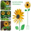 Подсолнух ветряная мельница заземление 3D металлическая скульптура подсолнечника ветряная вертушка подставка для подсолнечника кованое железо садовое украшение для газона