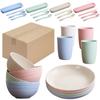 Наборы тарелок Чаша для рамэна из пшеничной соломы Посуда Посуда Полная посуда из тарелок Чаша Набор посуды для ужина Посуда для кемпинга Набор посуды