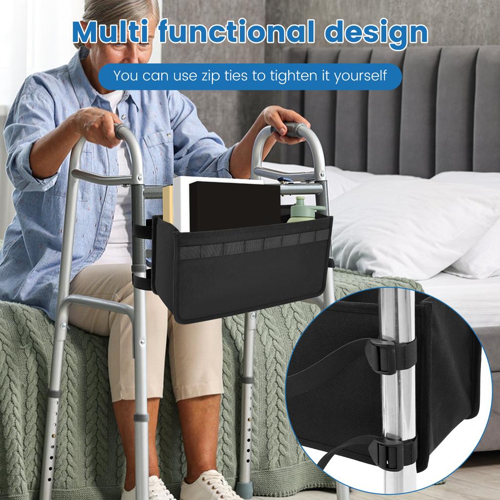 Складная сумка для хранения ходунков Ткань Оксфорд Практичная Сумка для хранения инвалидной коляски с подшипниковым колесом Вспомогательное средство для передвижения Сумка-органайзер для пожилых