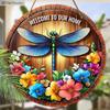 Garden Decoration, Wooden Hanging Decorative Signs, Dragonfly Patterns, 2D Graphic Products, Housewarming Gifts for Friends
