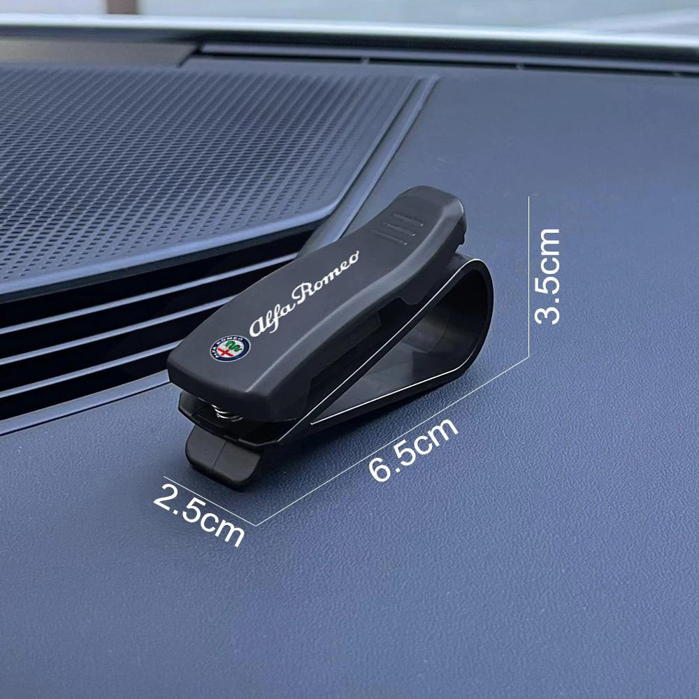 For Alfa Romeo Sunglasses Clip Auto Sun Visor Car Glasses Case Card Ticket Pen Holder For Alfa Romeo 159 Giulietta Stelvio 4C MI