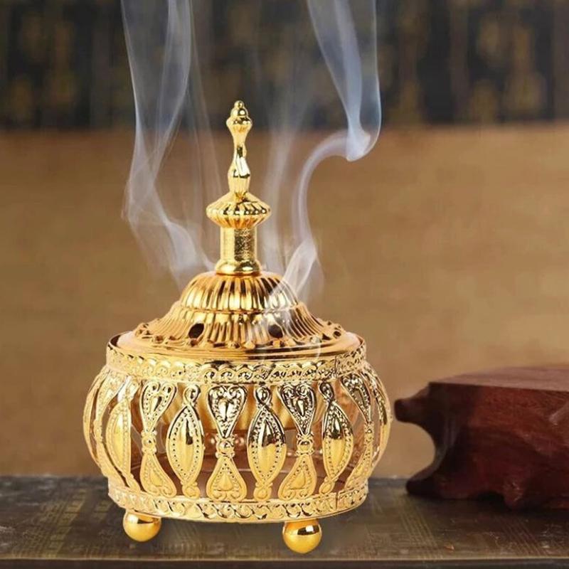 Traditional Arabic Metal Incense Burner Bakhoor Home Aroma Diffuser Censer