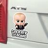 Забавная наклейка "Boss Baby: Малыш в машине", Водонепроницаемая виниловая декаль, Мультяшный знак безопасности для бампера или окна автомобиля