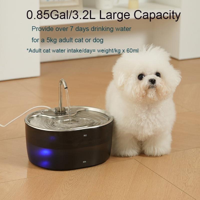 Stainless Steel Automatic Cat Water Fountain Large Capacity Self-Circulating Pet Drinking Bowl for Cats and Dogs Home Use