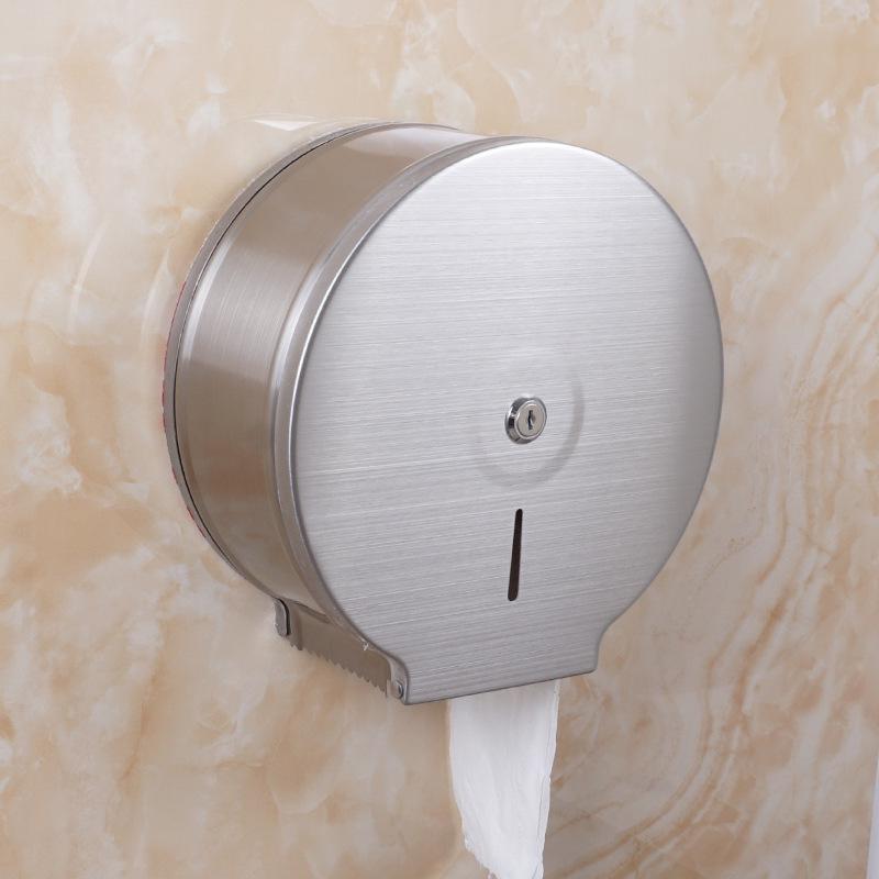 Stainless Steel Wall-Mounted Waterproof Toilet Paper Holder - Punch-Free Large Roll Design
