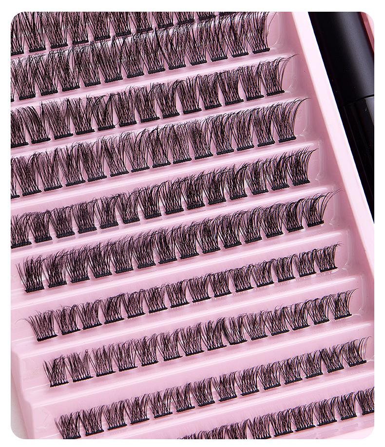 Набор сегментированных накладных ресниц своими руками: 10 рядов смешанных одиночных кластеров