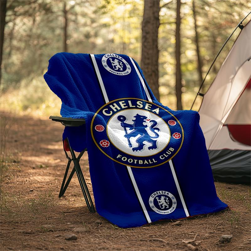 1pc C-Chelsea Theme Blanket - Digital Print, Polyester, Cozy for All Seasons, Perfect for Outdoor, and Travel