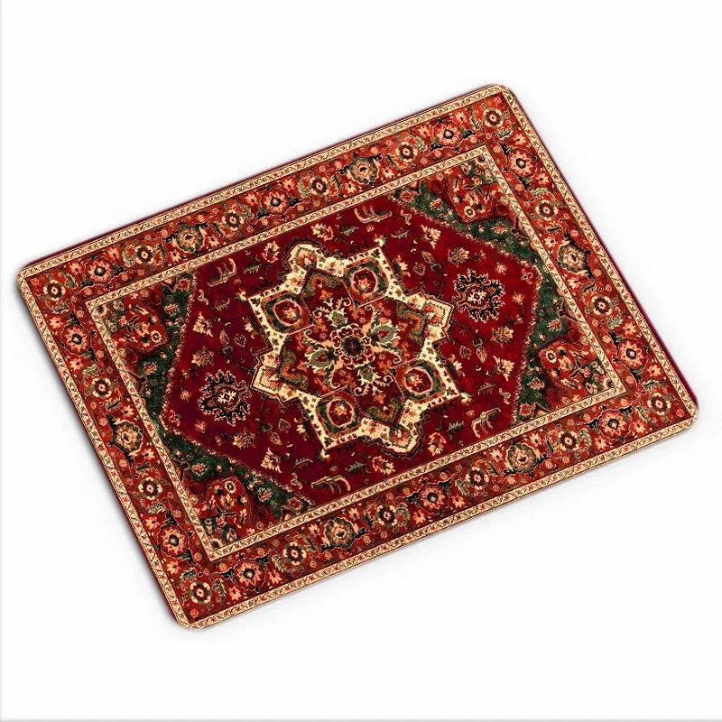 Persian Rug Square Mouse Pad Computer Accessories Small PC Desk Mats Natural Rubber Non-slip Table Carpet for Office Home Decor