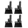 4 шт. Книгодержатели Архитектурный стиль Вертикальные Классические Черные Сверхпрочные Книжные подставки с 4 Нескользящими Поролоновыми Накладками для Книг CD