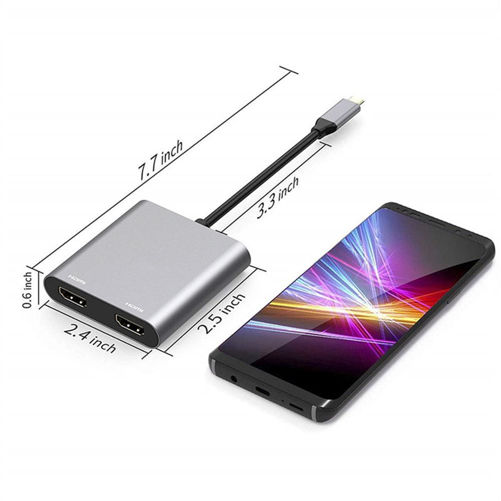 4-в-1 USB-C док-станция: Двойной HDMI 4K для Switch, Телефона, ROG, Планшета