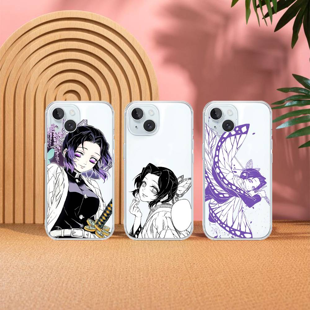 Милый чехол для телефона S-Shinobu K-Kochos Для Iphone17 16 15 11 13 14 Pro Max 7 8 Plus X Xr Xs Max Se2020 12mini Прозрачный чехол