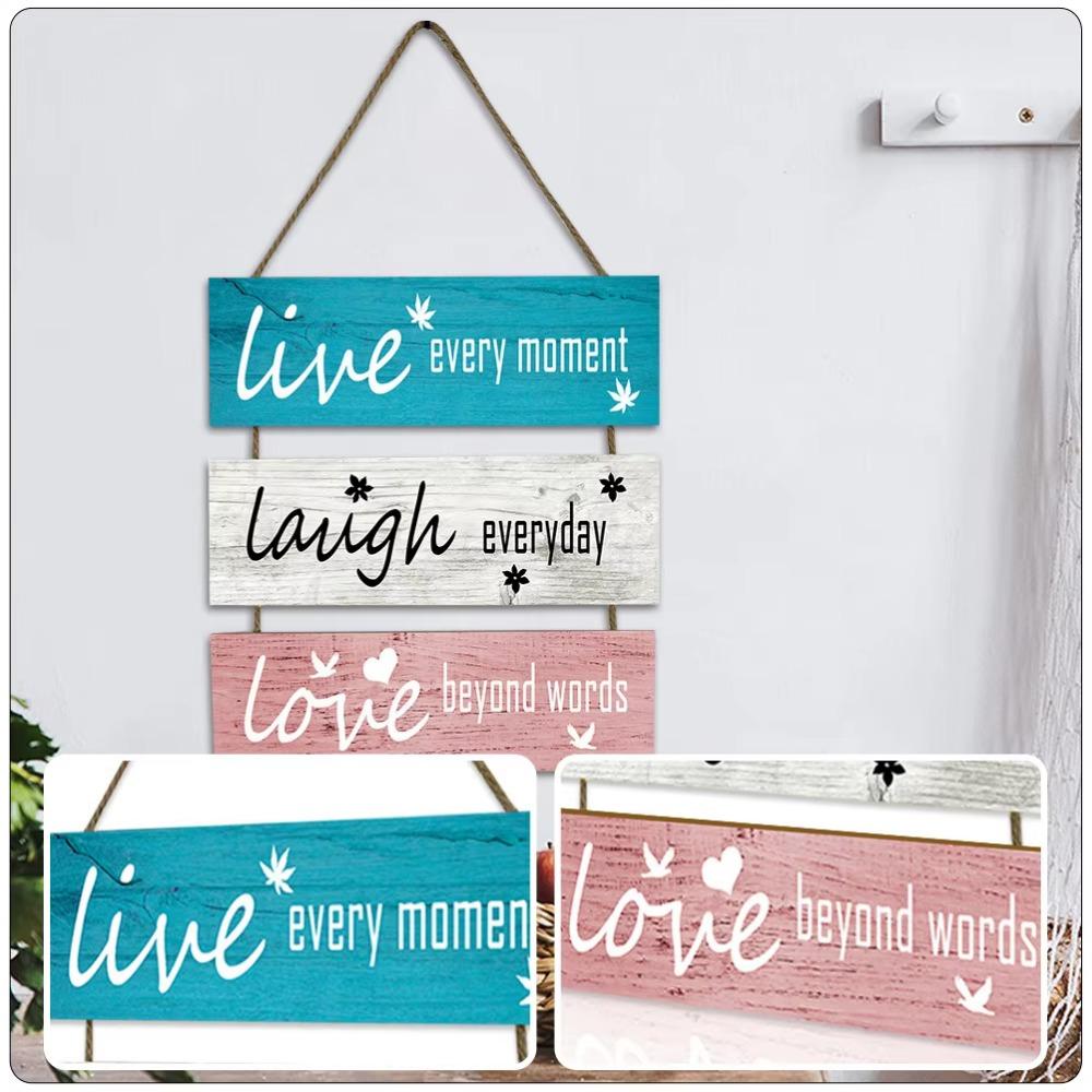 Decortive Wall Hanging Plaque Reusable Wooden Sign Mural Doorplate Welcome Sign Housewarming Gift