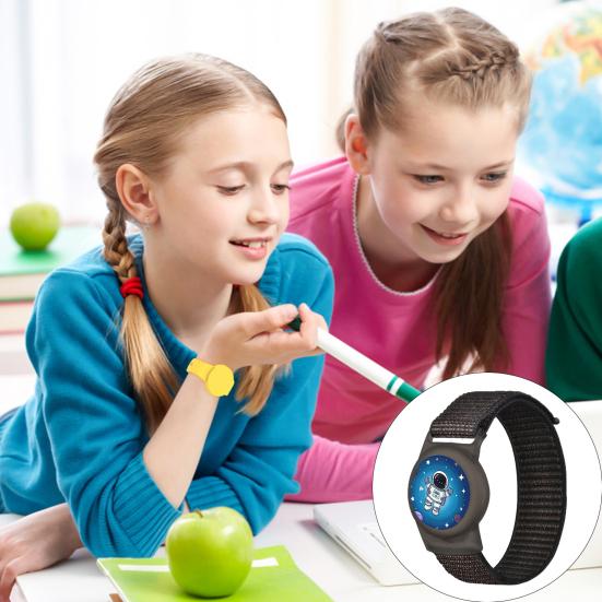 Kids Wristband Tracker Protector Cover Wear Resistant Waterproof Simple Installation Adjustable Anti-Lost Watch Band for AirTag