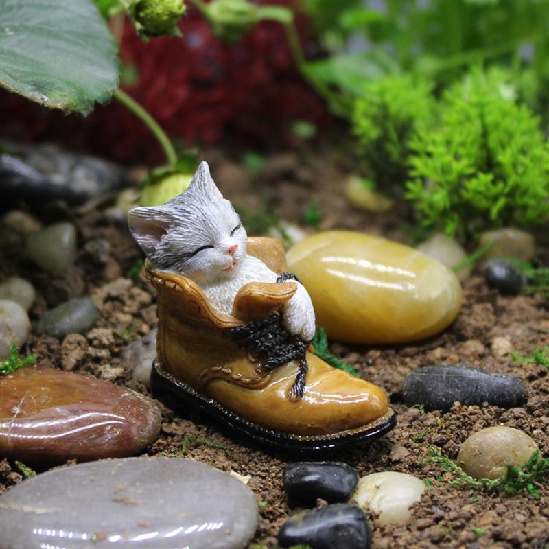Hairless Cat Animal Model Children Kids Gift Miniature Buddha Cat Figurine Doll Toys Home Decor Cat Meditate Figurines