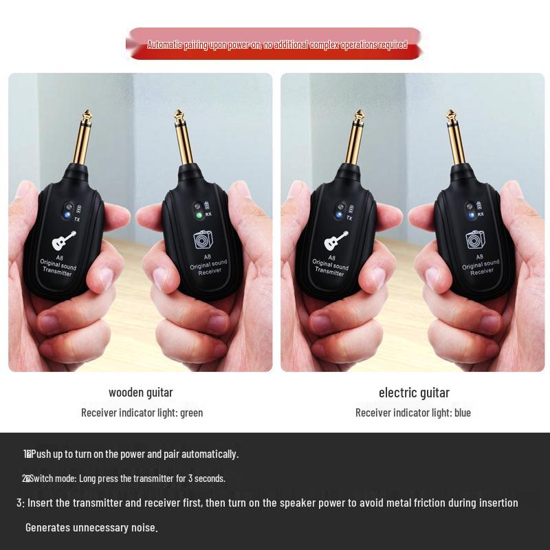 Electric Guitar Wireless Audio Transceiver - Stable Transmission System for Musical Instruments