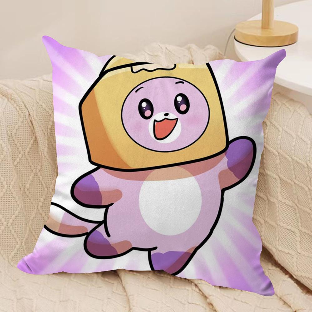 Cartoon LLankyBox Cushion Cover Soft Plush Throw Pillow Cover DoubleSided Decorative Cushion Case Sofa Bedroom Home Decor