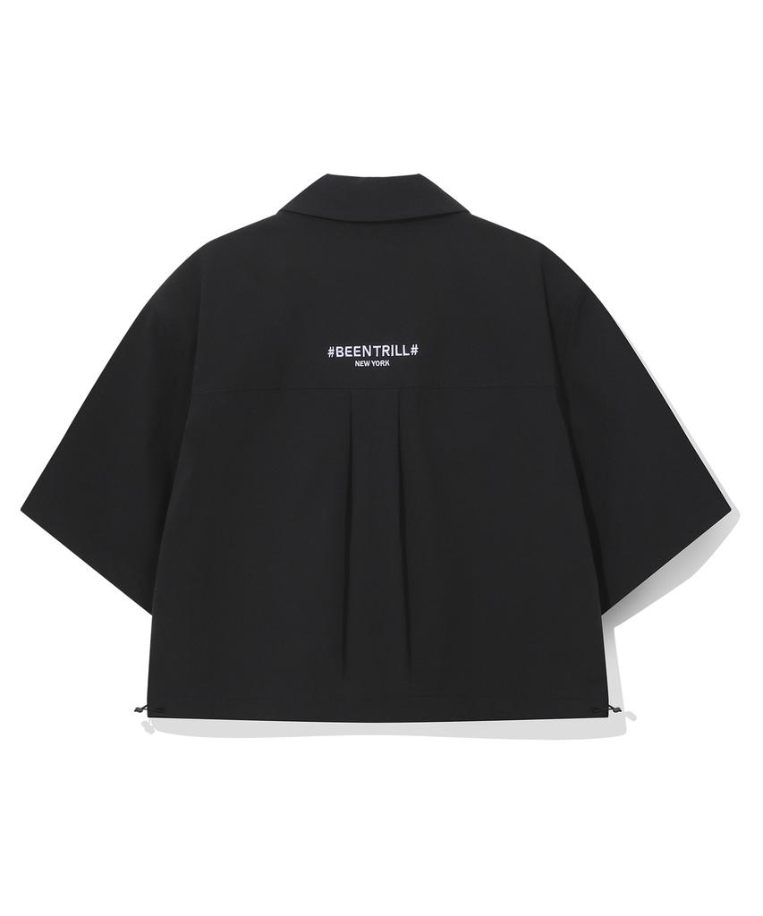 BEENTRILL NEWYORK Женская плетеная технологичная укороченная рубашка (черный)