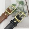2024 Женский Модный Ремень из Натуральной Кожи Черный: Универсальный стиль для джинсов