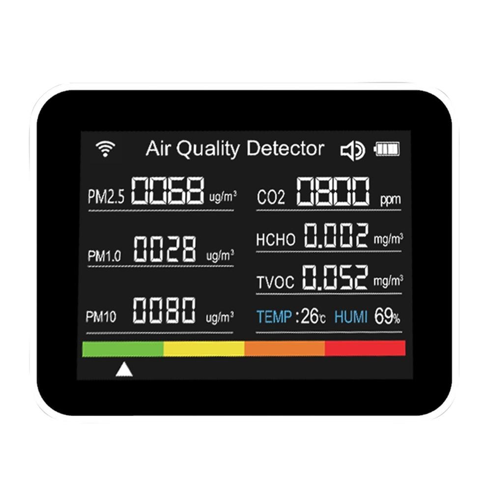 13 в 1 Монитор качества воздуха Измеритель CO2 Тестер температуры и влажности TVOC PM2.5