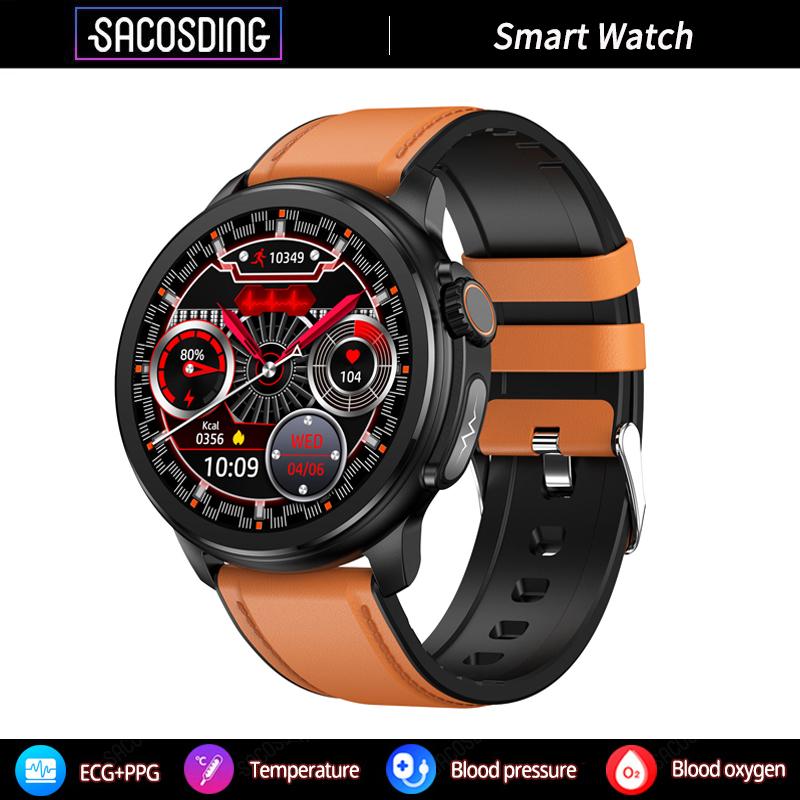 SACOSDING 1,43-дюймовый HD-экран, Bluetooth-вызов, ЭКГ, умные часы для мужчин и женщин, кровяное давление, кислород, частота сердечных сокращений, трекер упражнений, ET481