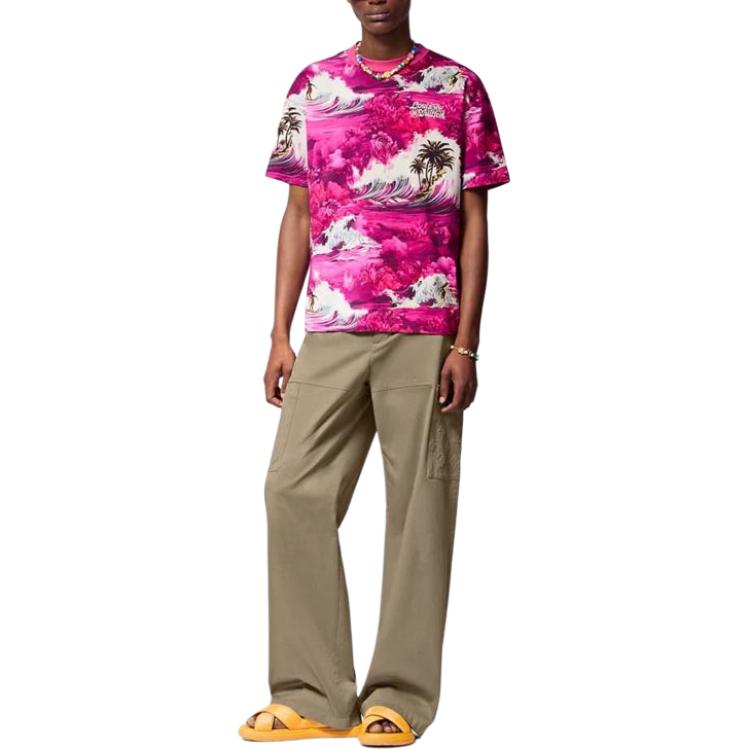 LOUIS VUITTON Printed Short Sleeved Cotton T shirt 1AFR56