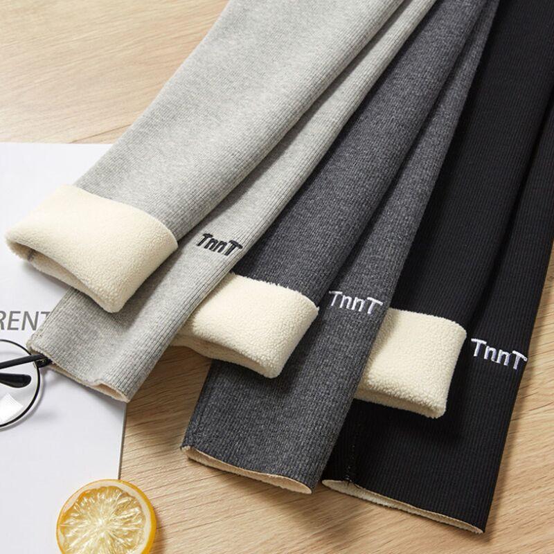 Детские зимние флисовые штаны для девочек, леггинсы, толстые, с высокой талией, узкие, детская одежда, брюки