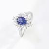 925 Sterling Silver Ring For Women Created Nano Tanzanite Blue Gemstone Wedding Gifts Luxury Fine Jewelry Rhodium Plating