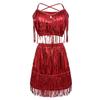 Sequined Tassel Latin Dance Dress for Women - Stage Performance Costume