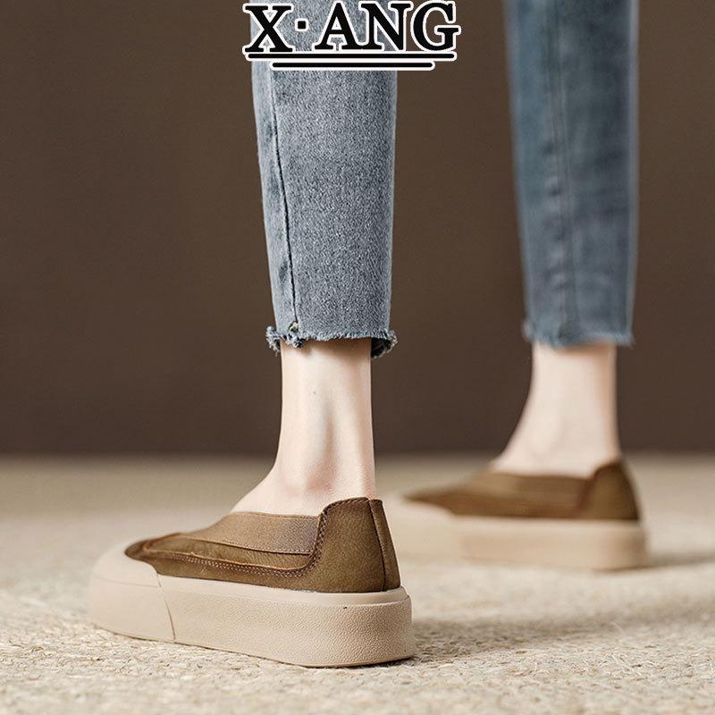 Leather Soft Sole Is Not Tired, Women's Shoes Are One Foot Red Single Shoes, Spring and Summer New Shallow Mouth Casual