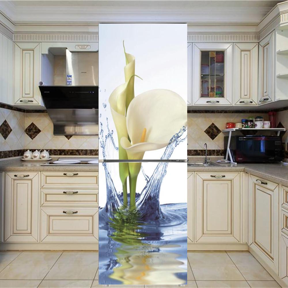 Art New Rose стикер на холодильник с цветочным узором, наклейки на стену, украшение дома, кухня, настенная роспись, декор, современный ремонт