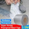 1-5M Waterproof Tape High Temperature Resistance Aluminum Foil Thicken Butyl Tape Wall Pool Crack Duct Repair Sealed Self Tape