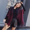 New Fashionable Fur Collar Thickened Warm Shawl Large Size Loose Knitted Cardigan Jacket Female