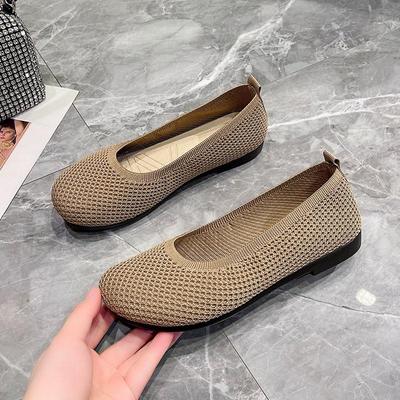 42 Женские дышащие повседневные рабочие туфли больших размеров без застежек - Удобная подошва из летучего трикотажа для женщин среднего и пожилого возраста