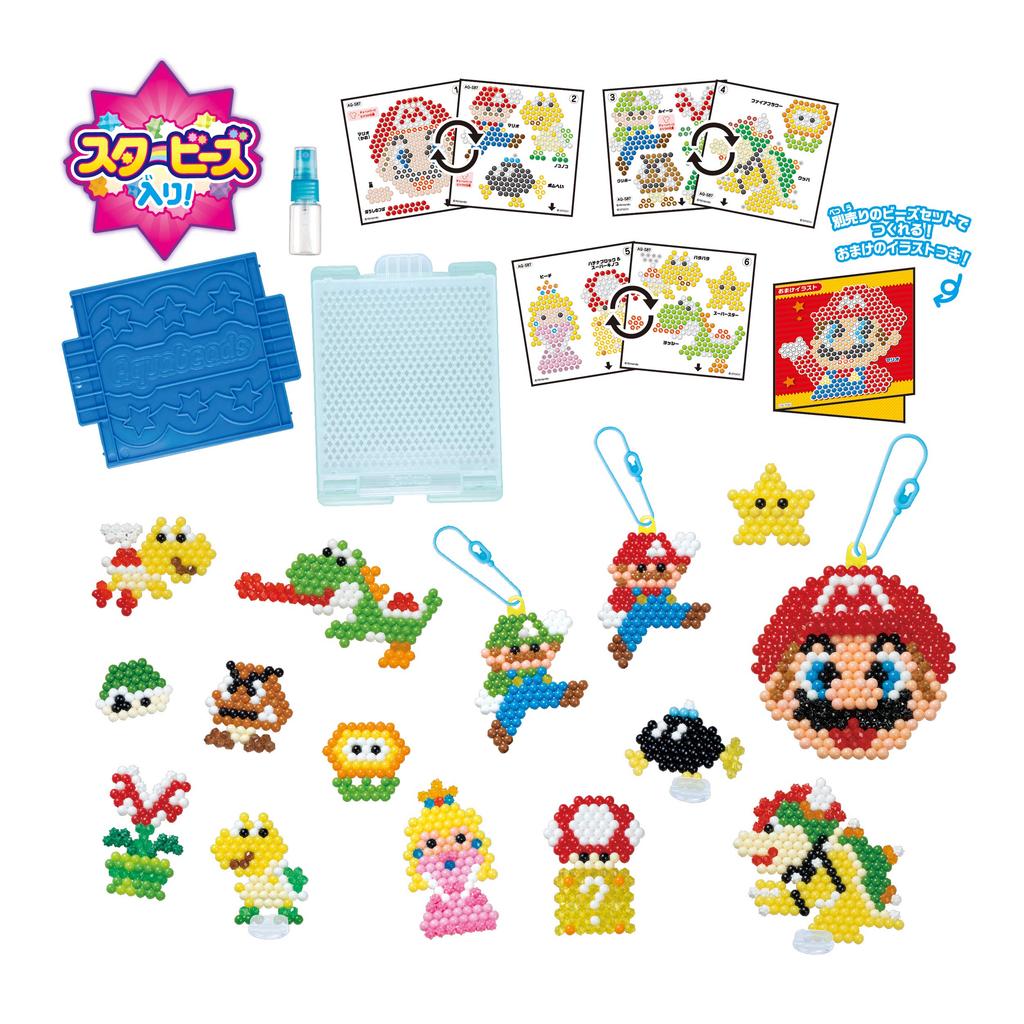Набор фигурных бусин Aquabeads [Набор-ведерко Super Mario All-Star] AQ-S87 Знак ST Возраст 6+ Игрушка Соединяется водой Игрушка Aquabeads Epoch Co., Ltd.