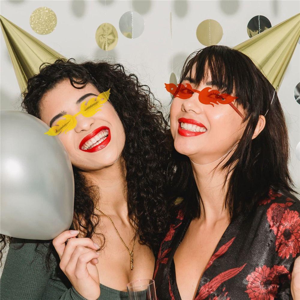 Солнцезащитные очки Огонь Пламя Женские Дизайнерские Безободковые Цельные Солнцезащитные очки Трендовые Оттенки UV400 Конфетного Цвета Вечерние Очки