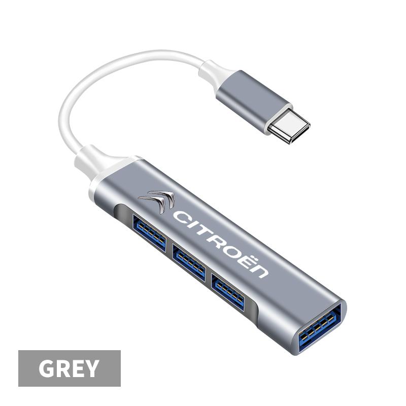 Автомобильный USB-хаб на 4 порта, высокоскоростной, Type C, мульти-разветвитель, адаптер, аксессуары для Citroen C1 C3 C4 C5 C6 DS 3 DS 4 DS 5