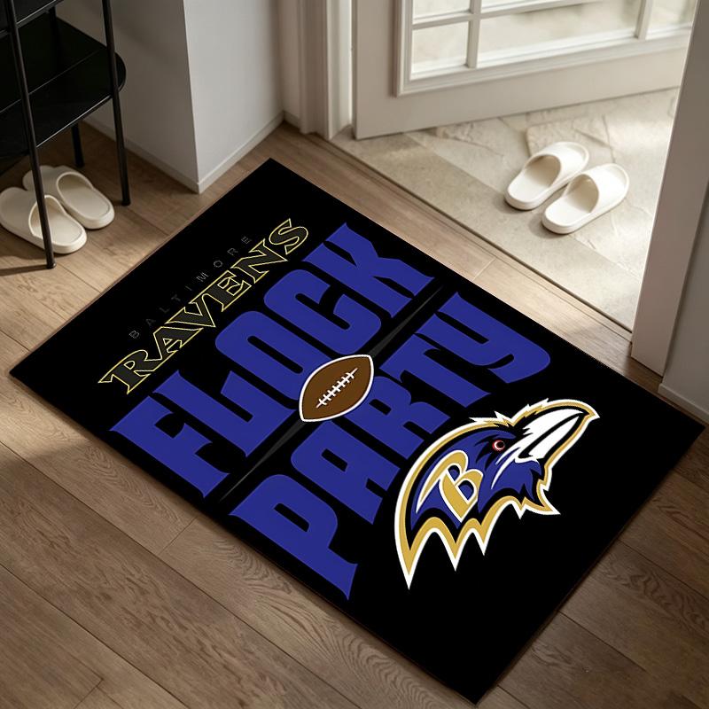 Baltimore Ravens Carpet Non-slip Indoor Mat Suitable for Office Chair Living Room Computer Desk Decorative Home Office Carpet Polyester Fiber Mat 800