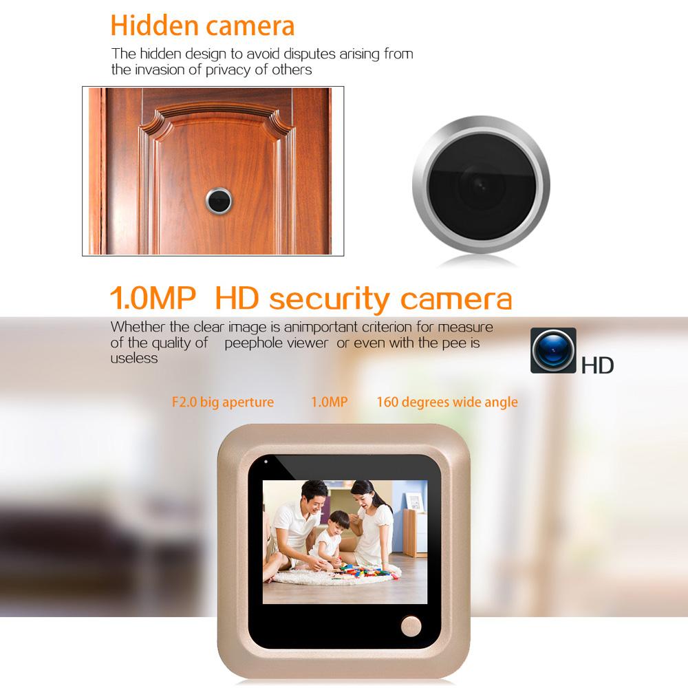 2,4-дюймовый видеодомофон 145-градусный глазок видеоглазок дверной звонок умный дом наружная камера монитор визуальный дверной звонок