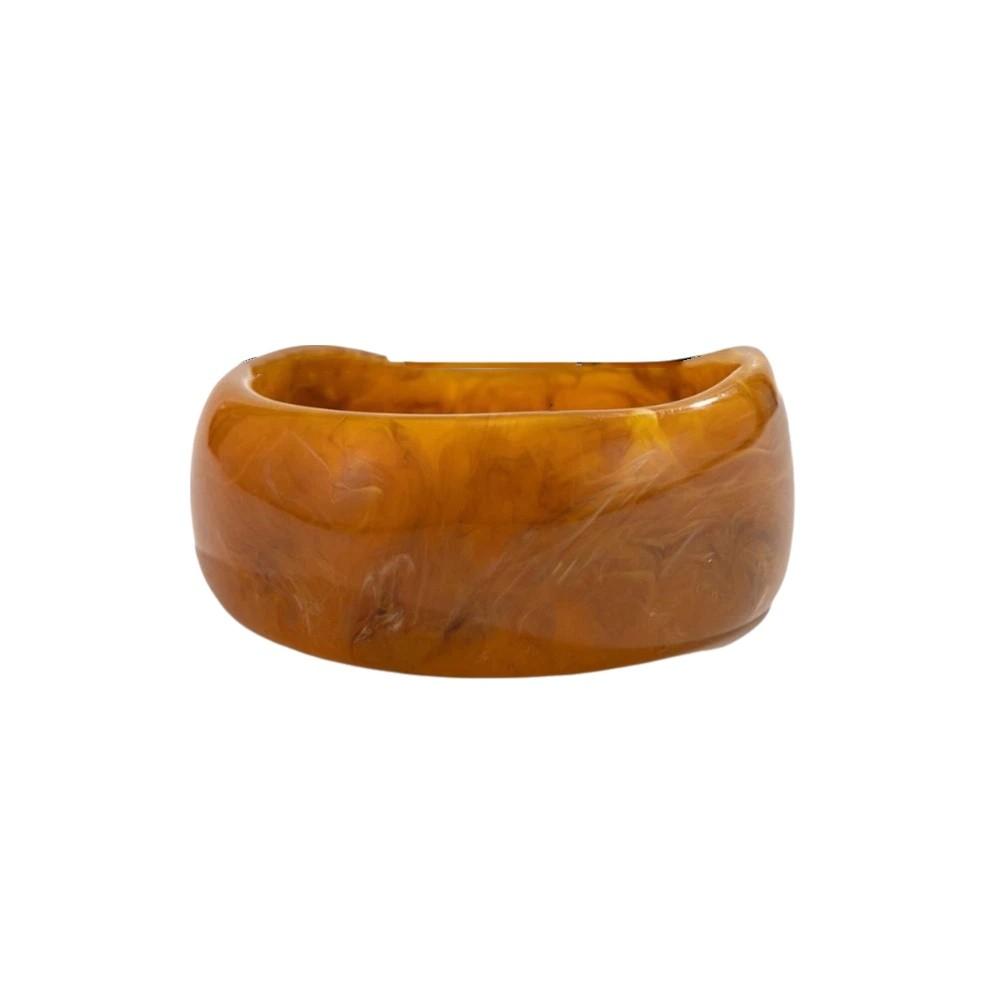 Minority Design Retro Resin Bangle Chunky Exaggerated Irregular Wide Bracelet Vintage Jewelry Accessories Geometric Hand Ring