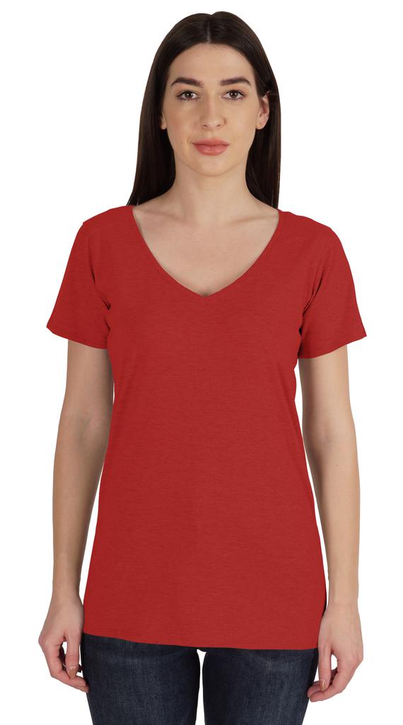 Inkmeso V Neck Basic Tee Classic Fit Short Sleeves Tshirt For Women Summer Cotton Tops