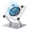 Sanwa Direct Подставка-охладитель для ноутбука Охлаждающая подставка Алюминий Тихая Плавная регулировка угла Регулировка высоты Совместима с дюймами USB 2 порта Питание от USB