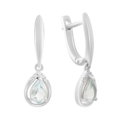 Серебряные серьги с натуральным топазом 1.777ct (2188438)