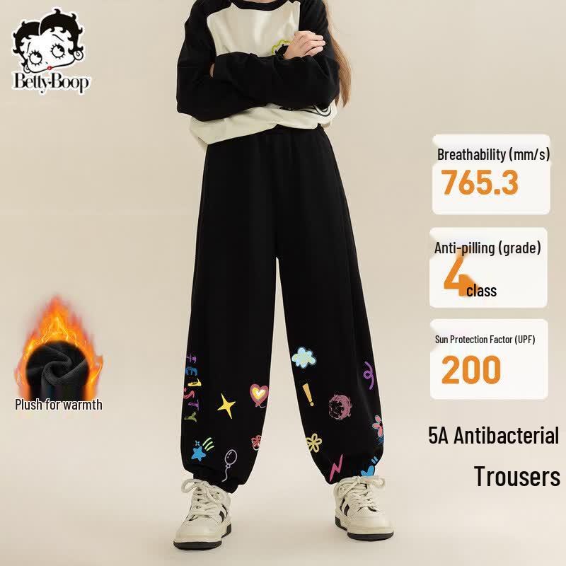 Детские свободные повседневные брюки с широкими штанинами Betty с мультяшным принтом