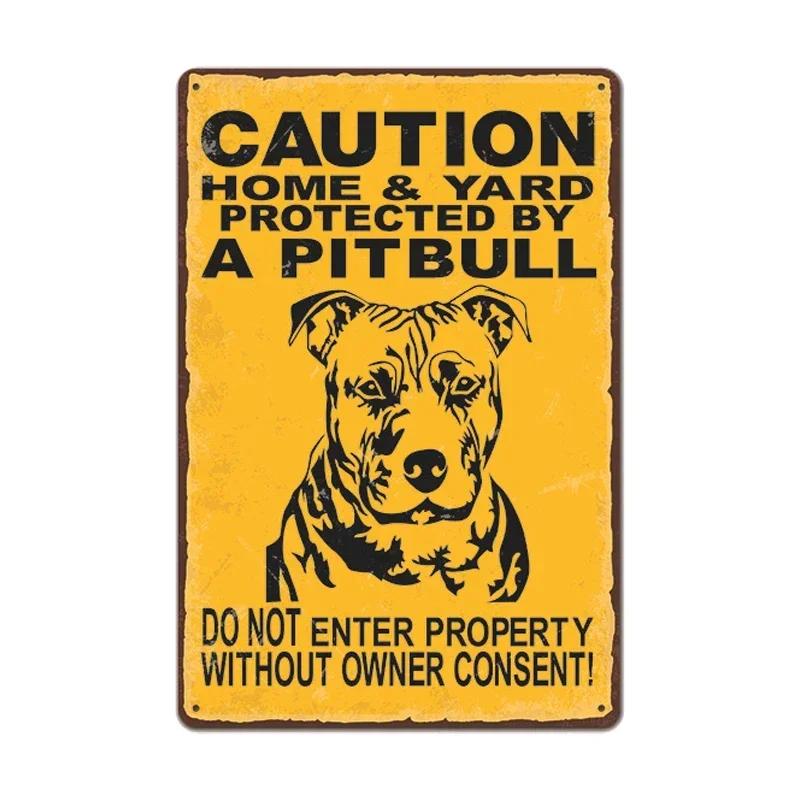 Retro Metal Tin Sign Warning Dog Vintage Wall Decor for Home Garden Cafe Perfect for IndoorOutdoor Use Rustic Poster Prin