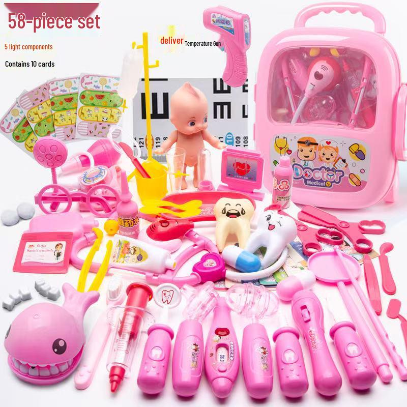 Детский игровой набор доктора: Медицинские игрушки со стетоскопом и шприцем для детей 3-6 лет, для мальчиков и девочек
