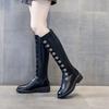 Fashion Elastic Round Toe Ladies Knee High Shaft Shoes Large Size Warm Designer Luxury On Offer Hot Spring Autumn Pu Women's Long Boots