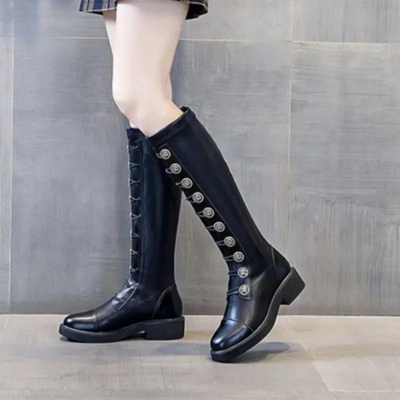 Fashion Elastic Round Toe Ladies Knee High Shaft Shoes Large Size Warm Designer Luxury On Offer Hot Spring Autumn Pu Women's Long Boots