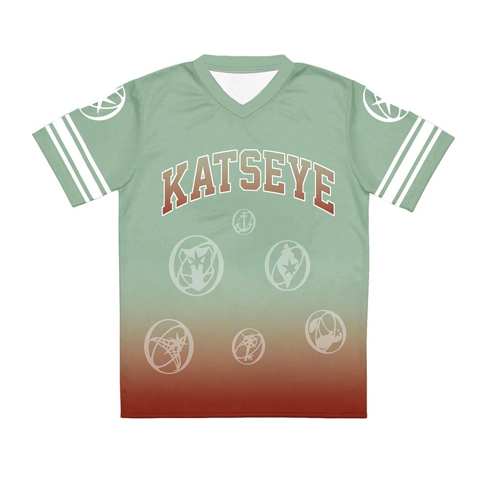 KATSEYE Jersey Football Tee The WildWorld Tour 2026 Tshirts V-neck Short Sleeve Loose Summer T-shirt Unisex Streetwear Print Top