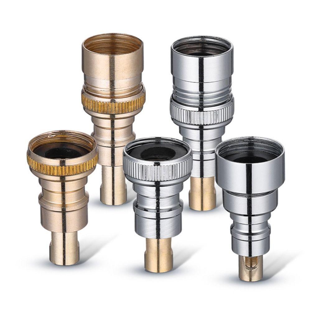 Copper Automatic Water Stop Nozzle Screw Joint Anti-fall Off Washing Machine Faucet Adapter Quick Opening Electroplate